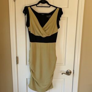 Nicole Miller tan and black dress